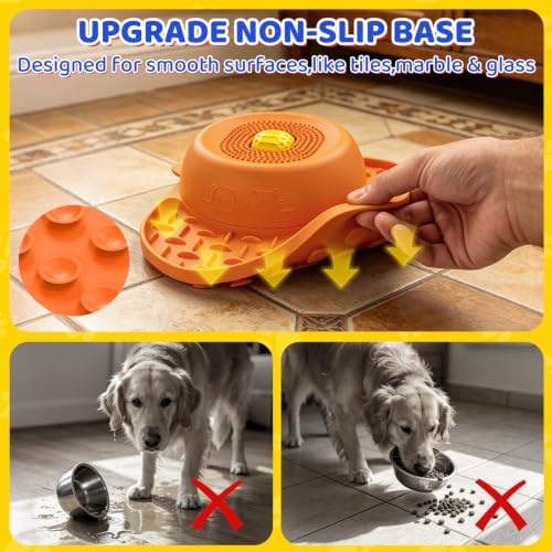 Slow Feeder Dog Bowls with Rolling Ball & Lick Mat, 2-in-1 Enrichment Feeder for Liquid & Thick Treats, Anti-Slip Suction Base, 150ml for Small Medium Large Dogs & Cats - Image 4