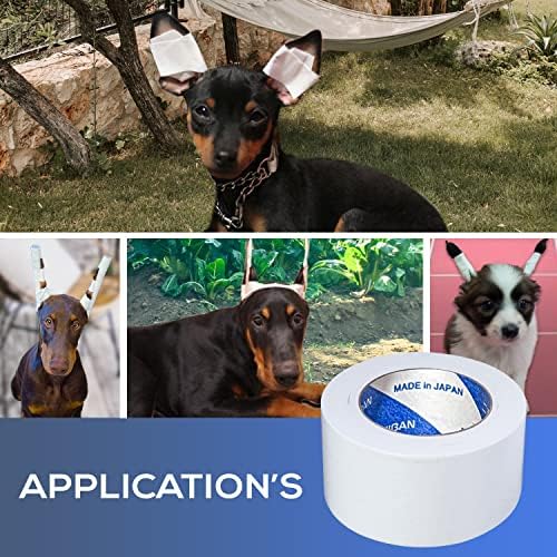 Ear Tape for Dogs 2 Pack with Dog Ear Cleaner Cotton Swabs, Self Adhesive Cotton Tape for Dog Ear Protection and Support, Ear Care Set for Dogs (Tape Width_1 inch(25mm)) - Image 6