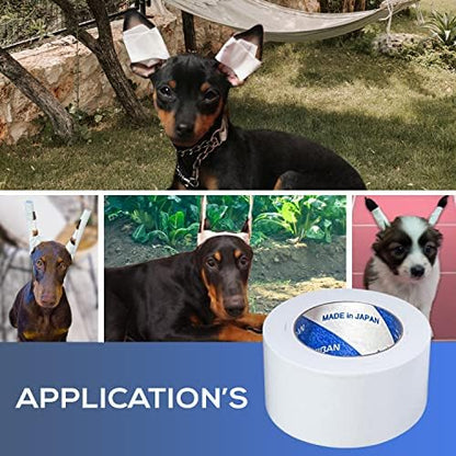 Ear Tape for Dogs 2 Pack with Dog Ear Cleaner Cotton Swabs, Self Adhesive Cotton Tape for Dog Ear Protection and Support, Ear Care Set for Dogs (Tape Width_1 inch(25mm)) - Image 6