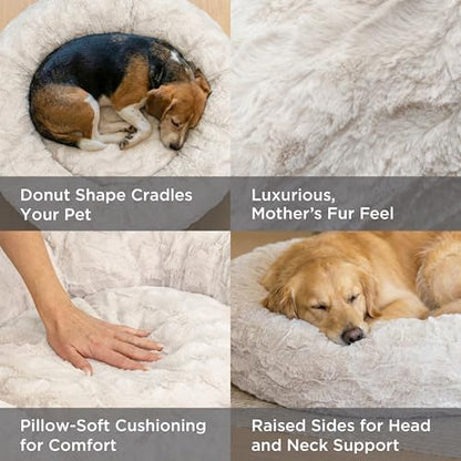 Best Friends by Sheri Original Calming Donut Dog Bed, Oyster, Medium, 30" - Image 3