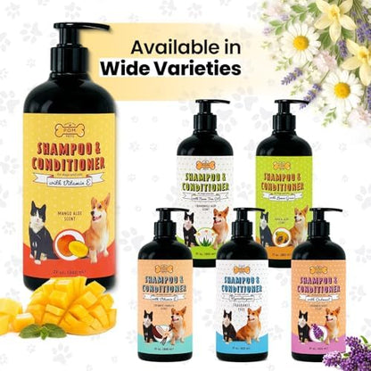 POM Pets 2-in-1 Organic Dog Shampoo & Conditioner – Itchy Skin Relief, Dog Deshedding, Detangles Fur, Cat Shampoo, Paw Cleaner for Dogs, Natural Coat Defense Formula - Image 7