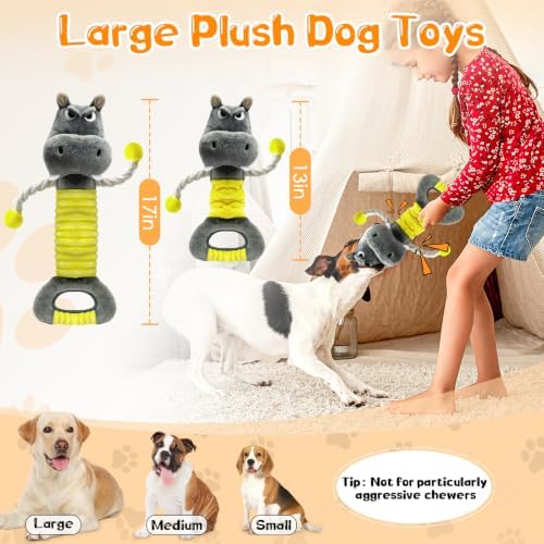 Fuufome Large Squeaky Plush Dog Toys for Small, Medium, and Large Dogs Daily Companionship, Training, Tug of War Puppy Toys to Keep Them Busy - Image 2