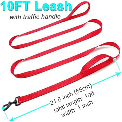 10FT Dog Leash with Traffic Handle Reflective Large Medium Dog - Image 4