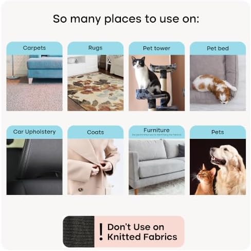 Uproot Cleaner Pro Pet Hair Remover & Mini - Pet Hair Removal Tool Multi Fabric Edge & Carpet Scraper - Cat for Couch, Cat Towers, Car Detailing The Furry-Situation Survival Kit - Image 5