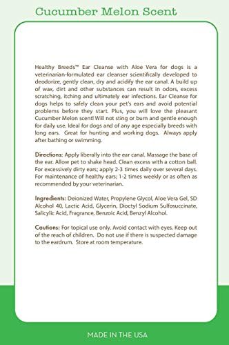 Healthy Breeds Bedlington Terrier Ear Cleanse with Aloe Vera Cucumber Melon 8 oz - Image 2