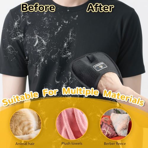 3Pcs Gloves Pet Hair Removal, Pet Hair Remover Glove, Washable Reusable Dogs Cats Hair Gloves for Furniture Bed Sheets Couch Clothes Carpet Car - Image 3