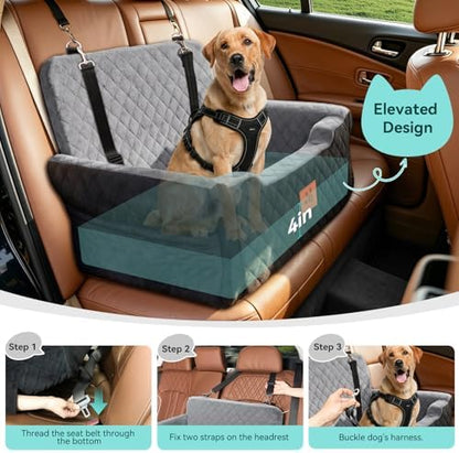 Dog Car Seat for Large/Medium Dogs Up to 55 lbs, Car Dog Bed 2 Small Dogs - Image 5