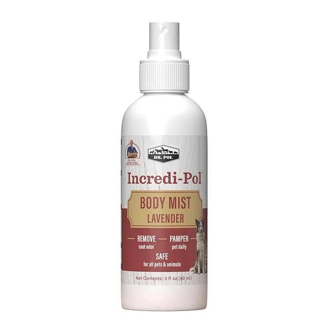 Dr. Pol Incredi-Pol Body Mist | Pet Deodorizer Spray & Dog Body Odor Eliminator | Dog Freshener & Odor Spray for Dogs | Safe for Dogs & Cats | Long-Lasting Scent | 3oz | Lavender