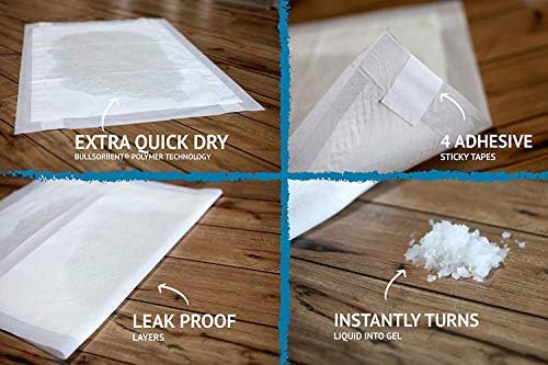 Bulldogology Pee Pads for Dogs XL with Adhesive Sticky Tape (24x35) Dog Puppy Pads Extra Large, Disposable Puppy Pads, Dog Training Wee Pads 6 Layers with Bullsorbent Polymer Tech (40-Count, White) - Image 4