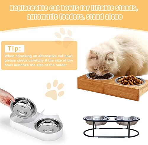 Stainless Steel Cat Bowl - Shallow Wide Flat Cats Food Bowls,Metal Kitten Dishes Whisker Friendly Fatigue Relief,Replacement Basic Kitty Plates for Elevated Stand,Dishwasher Safe（Set of 12） - Image 5