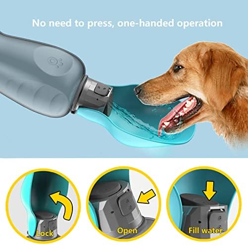 Kalimdor Dog Water Bottle, Leak Proof Portable Puppy Water Dispenser with Drinking Feeder for Pets Outdoor Walking, Hiking, Travel, Food Grade Plastic (27oz Blue) - Image 4