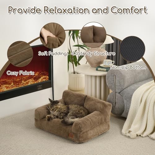 Hollypet Small Dog Large Cat Bed Puppy Couch Beds for Pets up to 25 lbs - Image 6