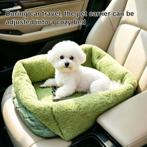 2-in-1 Convertible Pet Carrier & Bed, Soft-Sided Portable Travel Tote with Safety Tether, Pet Car Seat, for Small Dogs & Cats, Soft Plush Inner Lining, Ideal for Car Travel, Shopping - Image 4