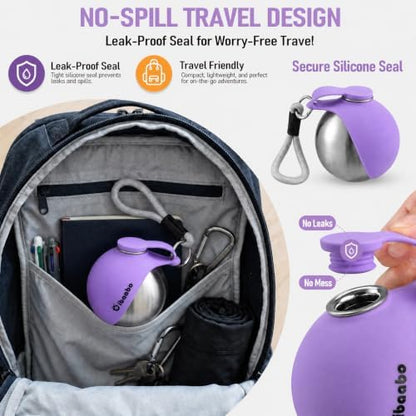 Cibaabo Portable Dog Water Bottle with Collapsible Silicone Bowl 10 oz - Image 6