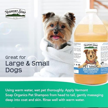 VERMONT SOAP Organic Pet Shampoo, Unscented Natural Dog Shampoo, 64 oz - Image 3