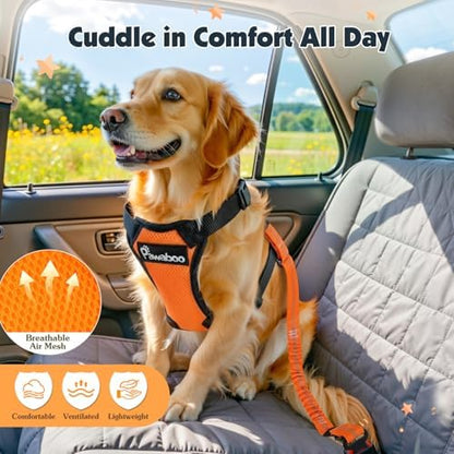 Pawaboo Dog Seat Belt Harness for Car, Seatbelt Harness with 2 in 1 Buckle - Image 6