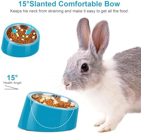 Tilted Dog Bowl Non-Slip & Non-Spill Pet Feeder with Elevated Detachable Melamine Stand, Easy to Get Food Dog Dish, S/100ml Blue - Image 4