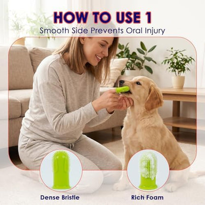 Dog Finger Toothbrush, 2 Pack, Small & Large Sizes for Better Finger Fit - Image 3