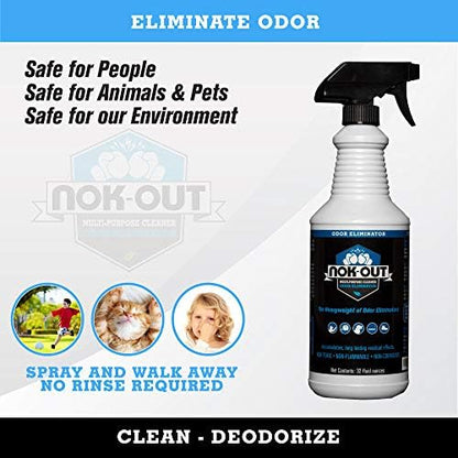 NOK OUT Odor Remover, Pet Deodorizer and Cleaning Spray, Made in the USA, 32 Fluid Ounce Spray - Image 2