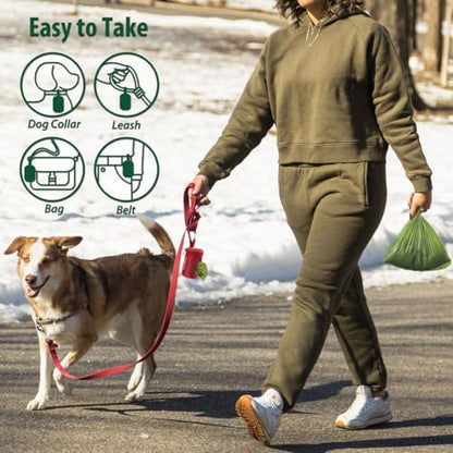FURHAB Dog Poop Bag Holder for Leash with Carabiner Clip Soft Fabric - Image 4