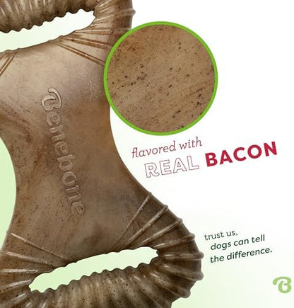 Benebone Dental Dog Chew Toy for Aggressive Chewers, Real Bacon, Small - Image 2