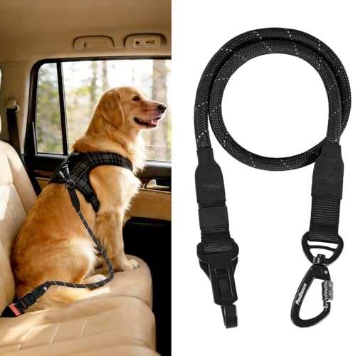 PetBonus Dog Seat Belt for Car, Durable Rope Dog Car Harness for Vehicle by Petbonus