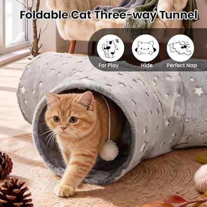 Tempcore 3-Way Cat Tunnel Toy, Collapsible, Self-Luminous Tube for Cats - Image 6