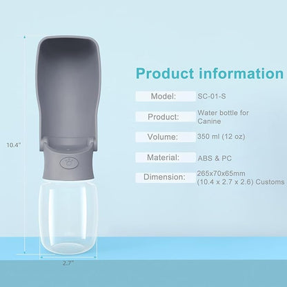 Portable Dog Small Animals Water Bottle for Walking 19 OZ or 12 OZ Pet Water Bottles for Puppy Medium Large Dogs Little Animals Water Dispenser Dog Small Animals Water Bowl
