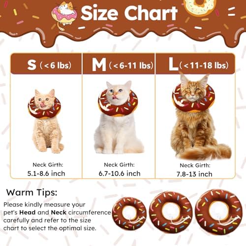 Hpetppy Cat Cone Collar Soft, Cat Recovery Collar for Wound Healing Cute Donut Adjustable Kittens Cones to Stop Licking Comfortable Lightweight Neck Elizabethan Collars for Cats Kittens After Surgery - Image 2