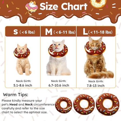 Hpetppy Cat Cone Collar Soft, Cat Recovery Collar for Wound Healing Cute Donut Adjustable Kittens Cones to Stop Licking Comfortable Lightweight Neck Elizabethan Collars for Cats Kittens After Surgery - Image 2