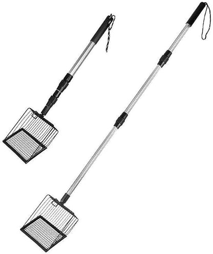 3-in-1 Adjustable Stainless Steel Heavy Duty Litter Scoop, 41.9 Inches Chicken Poop Scooper and Cat Litter Scooper with Long Handle for Coop and Litterbox