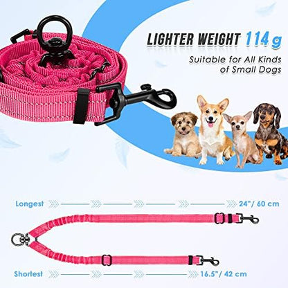 AUTOWT Double Dog Leash, No Tangle 360°Swivel Rotation Reflective Lead Attachment Adjustable Length Dual Two Dogs Lead Splitter, Comfortable Shock Absorbing Walking Training for 2 Dogs - Image 3