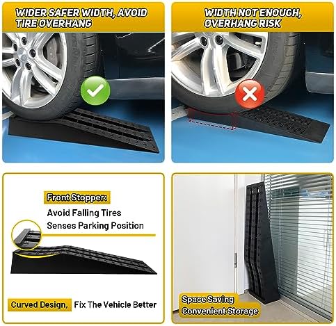 HOXWELL Portable Car Ramps for Oil Changes High Lift, Heavy Duty Low Profile Car Ramps for Jack Support, Vehicle Ramps for Garage, 31.5''x8.1''x4.9'', GVW 10000 LBS, 2PCS - Image 4