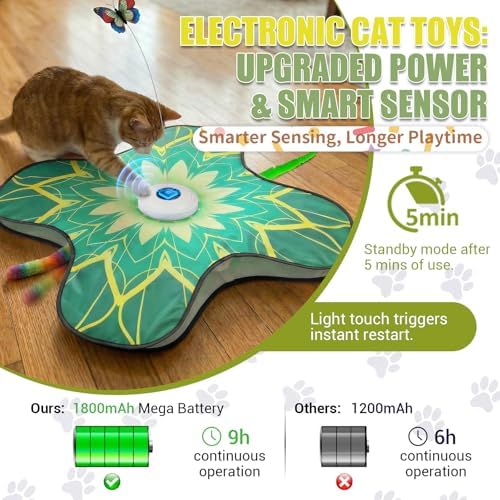 Interactive Cat Toys For Indoor Cats, Rechargeable Touch Automatic Cat Toy - Image 5