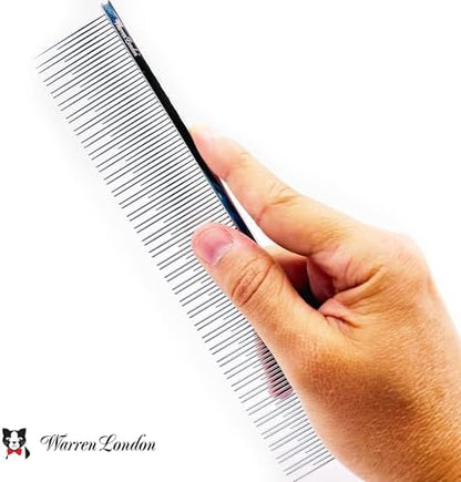 Warren London Carding Cat Comb | 7.5 inches made with Copper | Rounded Tips Prevent Irritation | Dual Tooth Design for Short & Long Hair removes Mats and Tangles - Image 5