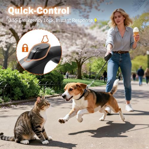 OUTRUN Retractable Dog Leash 16 FT Tape, up to 55 lb, No Tangle - Image 3