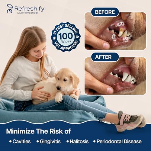 Dog Teeth Cleaning Wipes (100 Value Pack) Fresh Mint Cat & Dog Dental Wipes - Image 7