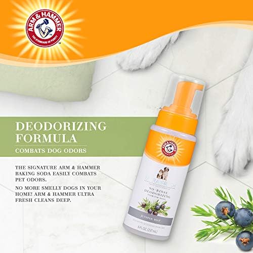 Arm & Hammer for Pets Ultra Fresh Dog Deodorizing Foam,Juniper Mist Scent - No Rinse Waterless Dog Shampoo for Smelly Dogs,Pet Deodorizer,Bathing Supplies,8 Fl Oz,(Pack of 2) - Image 3