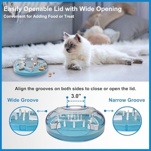 Interactive Cat Treat Puzzle Enrichment Toys, Sky Blue - Image 4