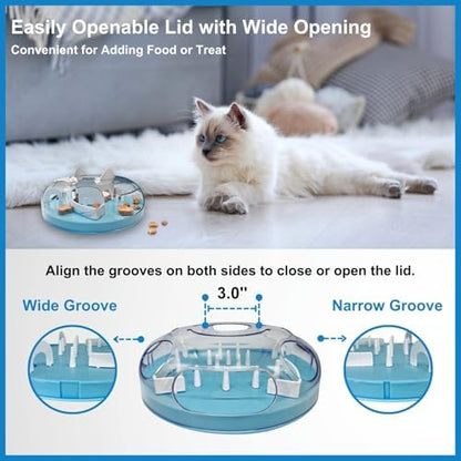 Interactive Cat Treat Puzzle Enrichment Toys, Sky Blue - Image 4