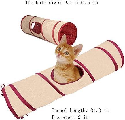 SmartyKat Crackle Chute Activity Tunnel Cat Toy, Collapsible Crinkly Tunnel for Exercise & Hide-and-Seek, Teal & Grey, One Size - Image 2