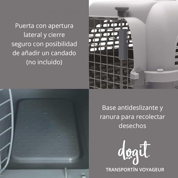 Dogit Dog Travel Carrier Voyageur Model 100 With Treat Compartment, X Large, Grey