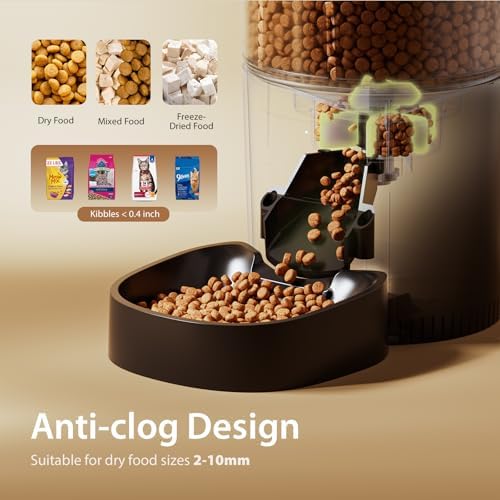 IMIPAW Automatic Cat Feeders, 3L Timed Cat Dry Food Dispenser, Dual Power Supply, Programmable Portion Size, 1-6 Meals Per Day, Auto Pet Feeder for Cats and Small Dogs, with Desiccant Bags - Image 4