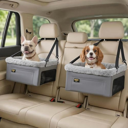 Conlun 2-Pack Dog Car Seat | Steel Frame Anti-Collapse | Small Pet | Grey by Conlun