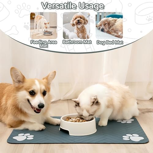 Pet Feeding Mat, Absorbent Dog Mat for Food and Water Bowl - Image 6
