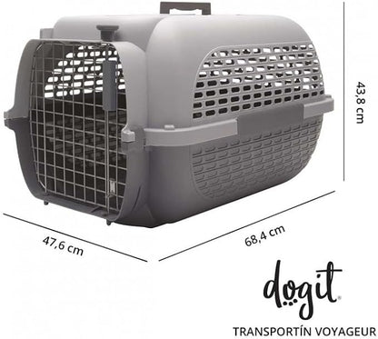 Dogit Dog Travel Carrier Voyageur Model 100 With Treat Compartment, X Large, Grey