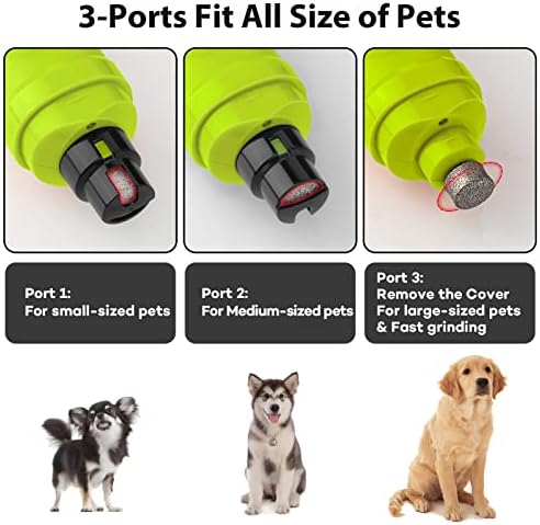 Casfuy Dog Nail Grinder with 2 LED Light - New Version 2-Speed Powerful Electric Pet Nail Trimmer Professional Quiet Painless Paws Grooming & Smoothing for Small Medium Large Dogs(Green) - Image 6