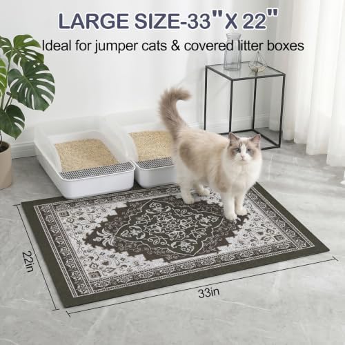 Glittme Cat Litter Mat, 33"x22" Non-Slip Washable Trapping Mat for Cats - Image 6