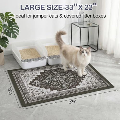 Glittme Cat Litter Mat, 33"x22" Non-Slip Washable Trapping Mat for Cats - Image 6