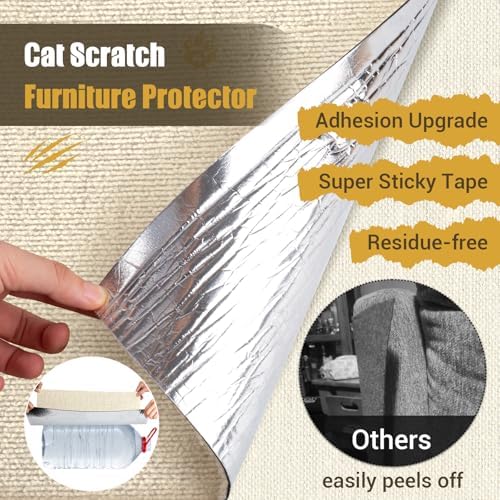 Cat Scratch Couch Protector, 90"x16" Trimmable Anti-Scratch with Grid Tape - Image 3